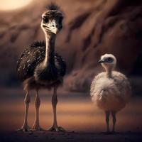 struisvogel illustratie ai gegenereerd foto