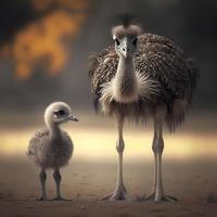 struisvogel illustratie ai gegenereerd foto