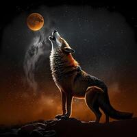 wolf illustratie ai gegenereerd foto