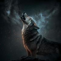 wolf illustratie ai gegenereerd foto