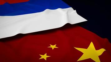 China en Rusland vlag beeld 3d renderen foto