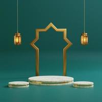 minimalistische Product podium Scherm met Islamitisch thema.3d geven foto