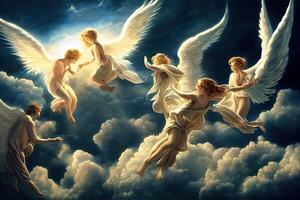 illustratie van engelen in hemel foto