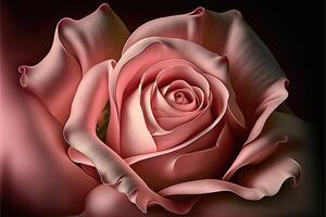 roze zijde satijn roos. ai gegenereerd foto