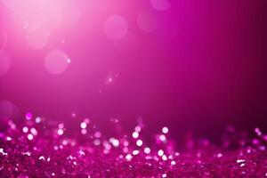 mooi abstract achtergrond met sparkles en kopiëren ruimte. magenta backdrop met schitteren, pailletten. viering, feestelijk, evenement. bokeh effect. modieus ontwerp. generatief ai. foto