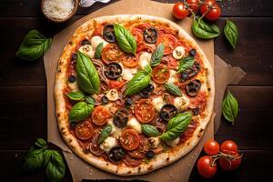 heet Italiaans pizza. illustratie generatief ai foto