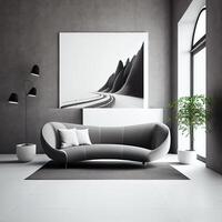 modern minimalistische kamer interieur ontwerp. generatief ai foto