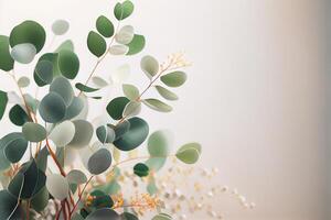 realistisch bruiloft eucalyptus bloemen. illustratie generatief ai foto