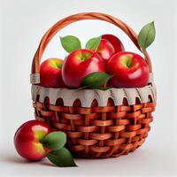 mand van rood appels. illustratie generatief ai foto
