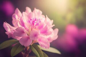 bloeiend roze rododendron bloem illustratie generatief ai foto