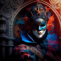 Venetië carnaval masker achtergrond. generatief ai foto
