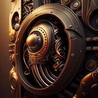 abstract technisch achtergrond in steampunk stijl generatief ai foto