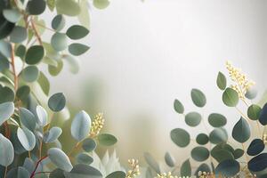 realistisch bruiloft eucalyptus bloemen. illustratie generatief ai foto
