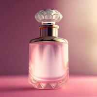 roze glas elegant parfum fles illustratie generatief ai foto