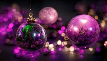 Purper Kerstmis decoratie. foto