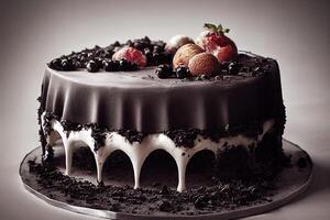 illustratie van een zwart gotisch toetje taart foto