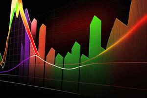 ai gegenereerd detailopname van een voorraad markt diagram tonen een stabiel naar boven tendens. foto