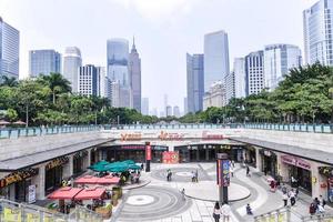 guangzhou, China - apr 03, 2017-guangzhou nieuw stad landschap Aan april 03, 2017 in guangzhou, China. de speciaal bedrijf Oppervlakte in nieuw zhujiang, Guangzhou. foto