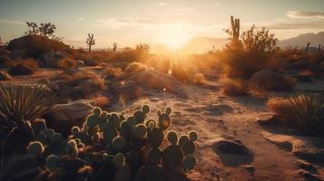 zonsondergang in Joshua boom nationaal park, Californië, Verenigde staten foto