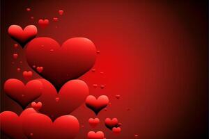 gevormde rood harten Aan rood achtergrond Valentijnsdag dag. generatief ai foto