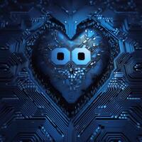 menselijk hart, kunstmatig intelligentie- helpen, medisch technologie concept. gemaakt met generatief ai. foto