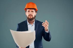 bedrijf Mens blauwdrukken ingenieur werk professioneel instructie handleiding foto