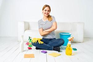 pallet bijeenkomst van wasmiddel benodigdheden interieur huisvrouw levensstijl foto