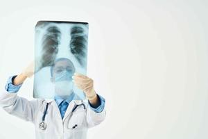 vrouw radioloog röntgenstraal medisch masker professioneel foto