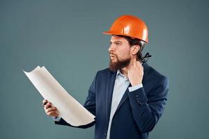 bedrijf Mens blauwdrukken ingenieur werk professioneel instructie handleiding foto