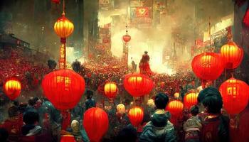 Chinese nieuw jaar. ai geven foto