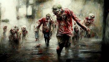 verschrikking zombie afbeelding. ai geven foto