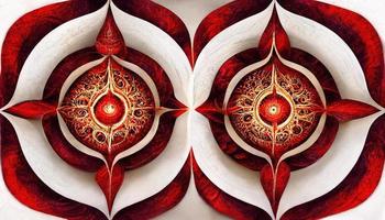 rood amulet, mandala. ai veroorzaken. foto