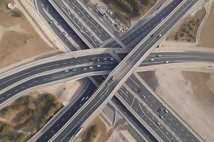 snelweg knooppunt van antenne visie foto