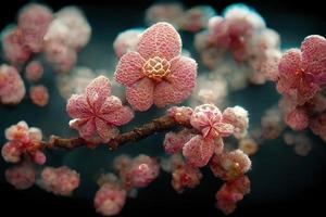 sakura bloemen. achtergrond. ai veroorzaken. foto