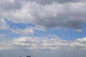Doorzichtig blauw lucht met wit melkachtig wolk atmosfeer zon licht daglicht achtergrond cloudscape bewolkt foto