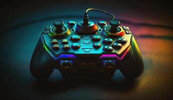 cyberpunk gaming controleur joystick, gamepad illustratie foto