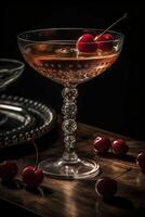 Manhattan cocktail, gemaakt met generatief ai foto
