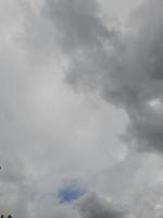 nimbostratus wolken zijn donker, grijs, karakterloos lagen van wolk, dik genoeg naar blok uit de zon. produceren aanhoudend regen. foto