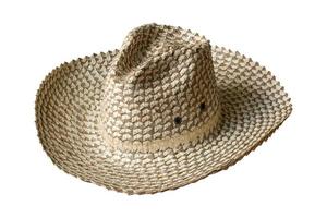 rietje hoed geïsoleerd Aan wit achtergrond met knipsel pad foto