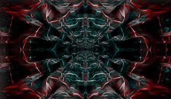 een werk van digitaal illustratie kunst met rokerig lijnen en fractal patronen renderen een chaotisch donker achtergrond foto