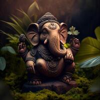 standbeeld van god ganesh generatief ai foto