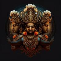 Hindoe god Brahma illustratie generatief ai foto