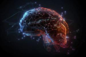 kunstmatig intelligentie- digitaal concept met abstract hersenen foto