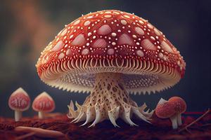 vlieg agaric paddestoel net zo hartstocht foto