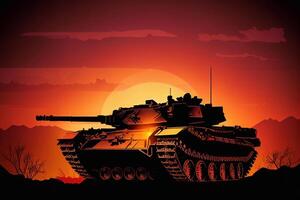 silhouet illustratie van een zwaar artillerie foto
