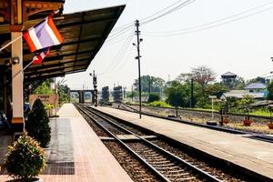 visie van de trein station foto