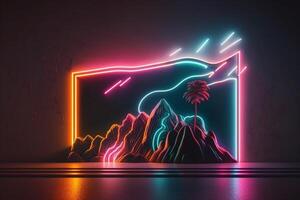 neon licht, behang, achtergrond, generatief ai, illustratie foto