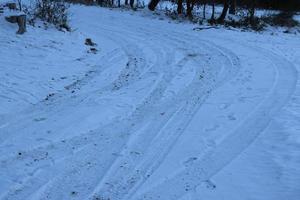 sporen in de sneeuw foto