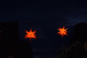 verlichte Kerstmis sterren foto