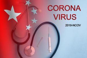 mers-cov Chinese infectie roman corona virus, stethoscoop detailopname. foto